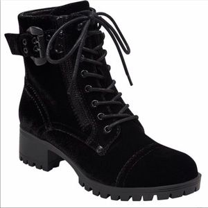 G by Guess Velvet Combat boots!